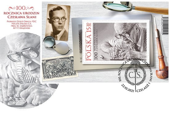 Koperta FDC 100 rocznica urodzin Czesława Słani Słania 2021