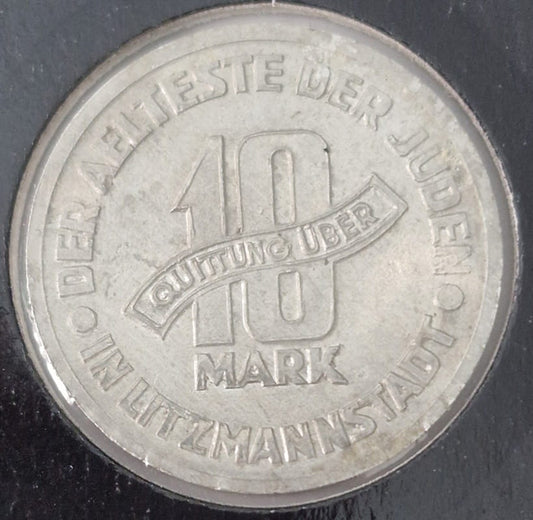 Moneta 10 marek 1943 Getto Łódź