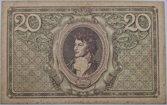 Banknot 20 marek polskich V 1919