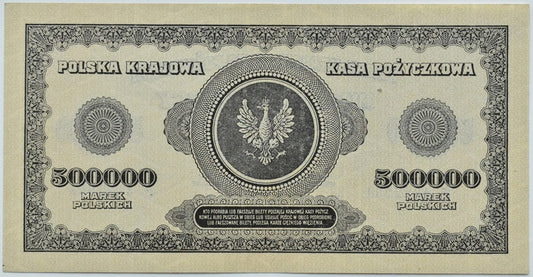 Banknot 500 000 marek polskich 1923