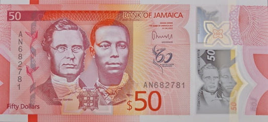 Jamajka banknot 50 dolarów 2020