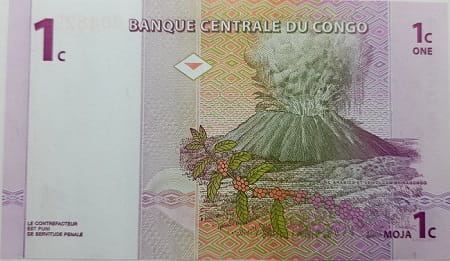 Kongo banknot 1 Centym 1997 UNC