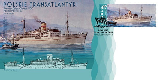 Koperty FDC Polskie transatlantyki 2024 5407-5409