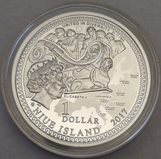 Moneta 1 dolar Szlak bursztynowy Akwileja 2017 r.