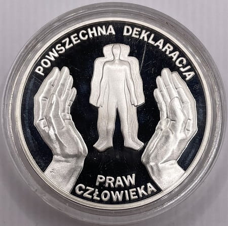 Moneta 10 zł Deklaracja praw człowieka 1998