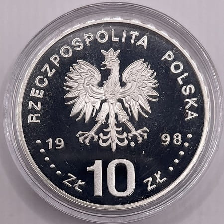 Moneta 10 zł gen. August Emil Fieldorf Nil 1998 r.