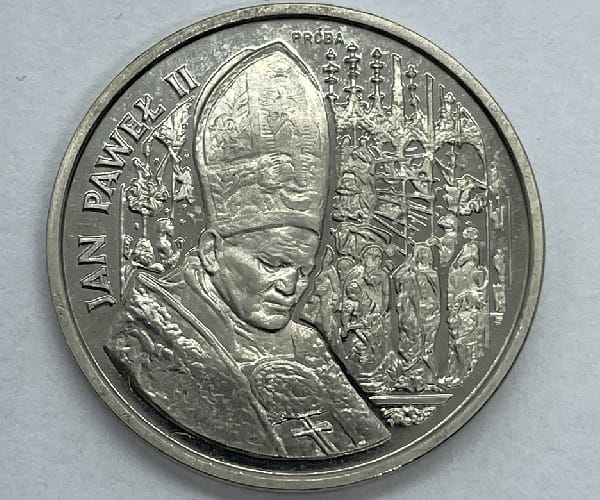 Moneta 100000 zł Jan Paweł II Nikiel 1991 r. próba