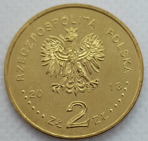 Moneta 2 zł fregata rakietowa gen Pułaski 2013