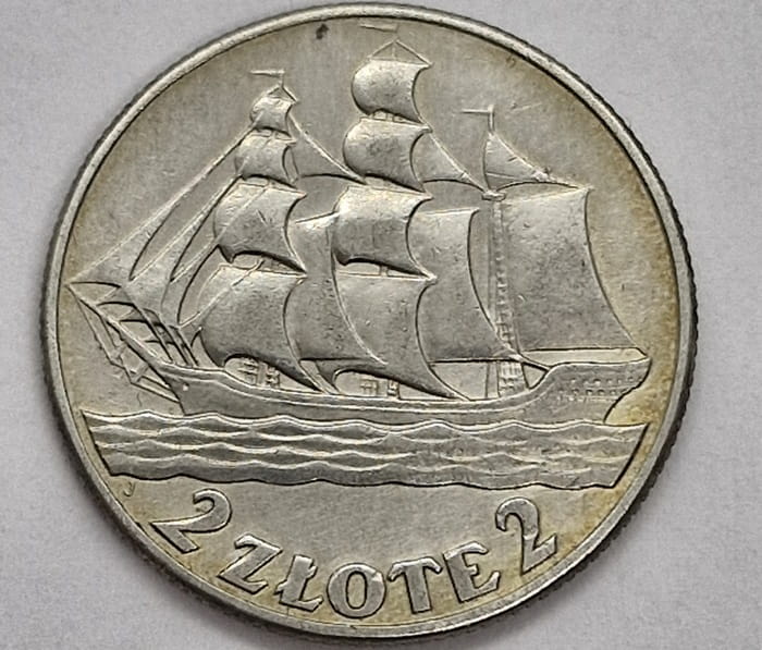 Moneta 2 zł Żaglowiec 1936