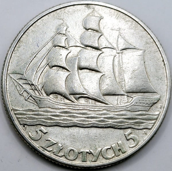 Moneta 5 zł 1936 Żaglowiec