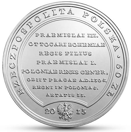 Moneta 50 zł Wacław II Czeski 2013