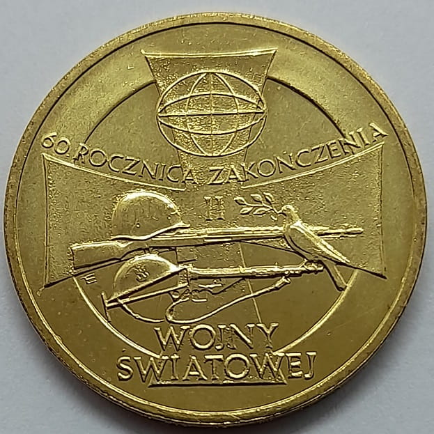 Moneta 2 zł 60 rocznica Zakończenia II Wojny Światowej 2005