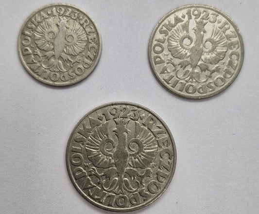 Zestaw 10, 20, 50 gr 1923 /1