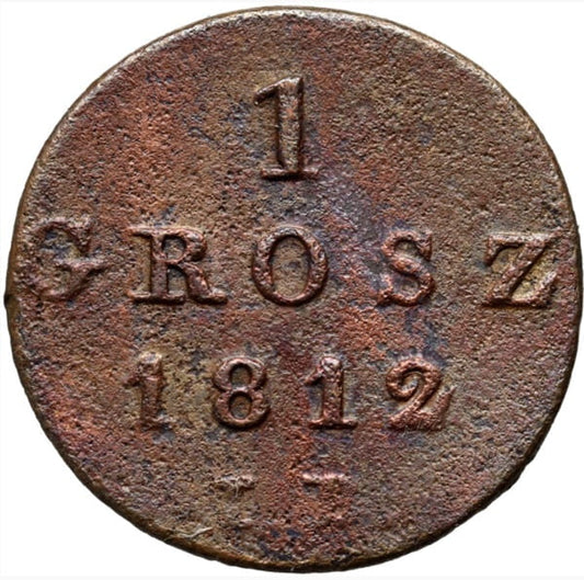 Moneta 1 grosz 1812 Księstwo Warszawskie stan 3