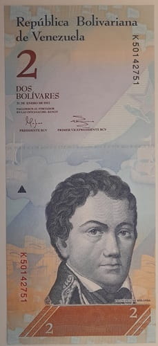 Wenezuela banknot 2 bolivares 2012 UNC