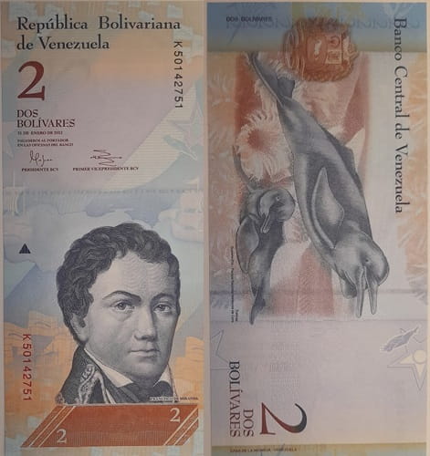 Wenezuela banknot 2 bolivares 2012 UNC