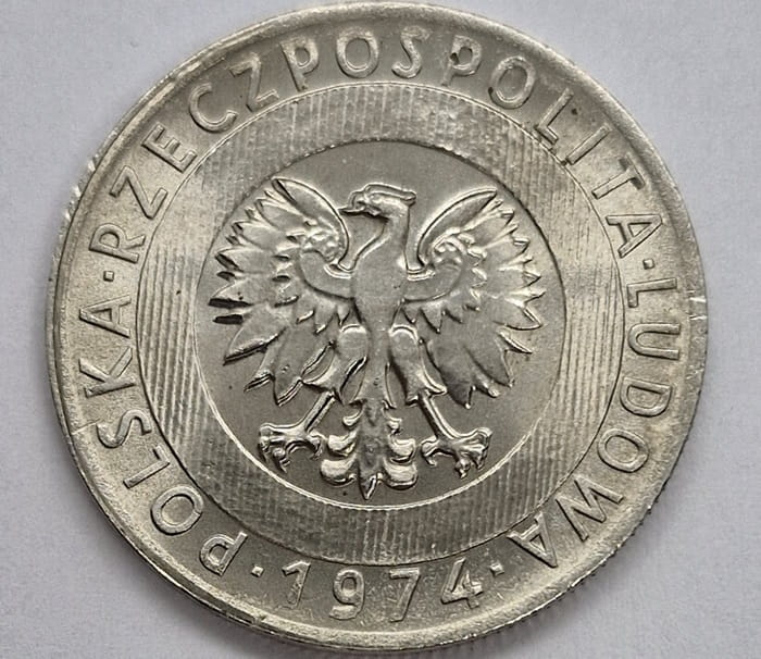 Moneta 20 zł Wieżowiec i kłosy 1974 b.z.