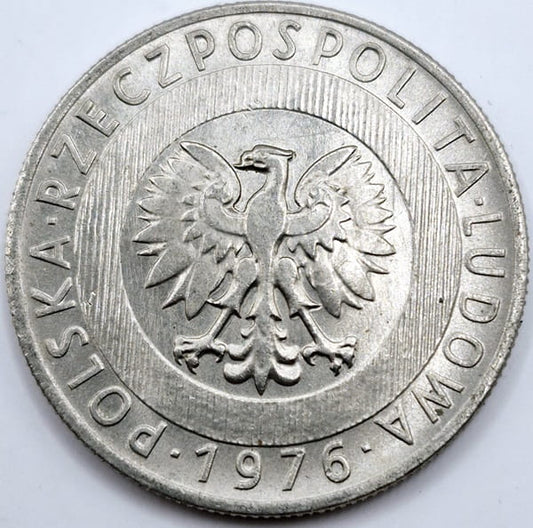 Moneta 20 zł Wieżowiec i kłosy 1976 bz