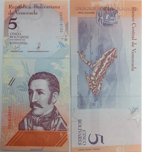 Wenezuela banknot 5 Bolivares 2018 UNC