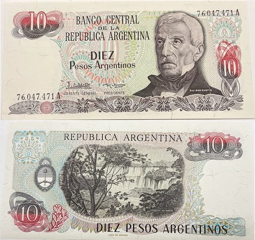 Argentyna banknot  10 pesos UNC