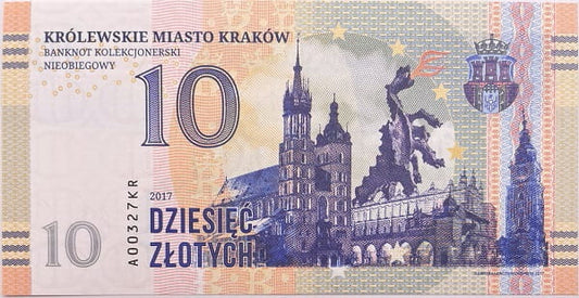 Banknot 10 złotych Kraków 2017 Nieobiegowy