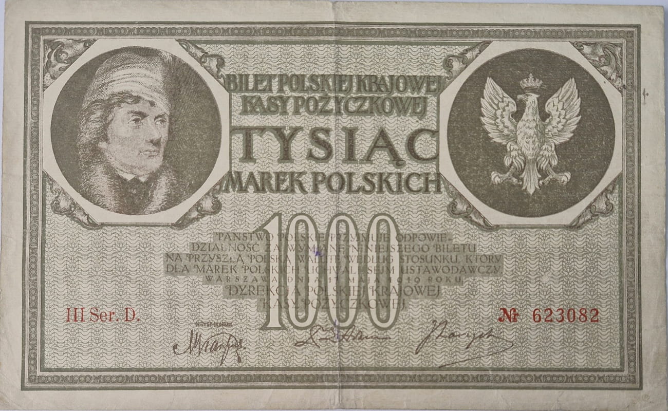 Banknot 1000 marek polskich V 1919