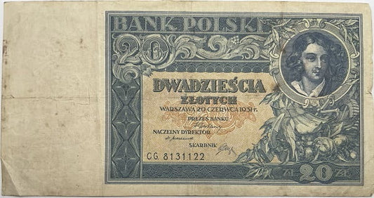 Banknot 20 złotych 1931 stan 3 /1