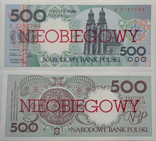 Banknot 500 złotych Gniezno 1990 Nieobiegowy