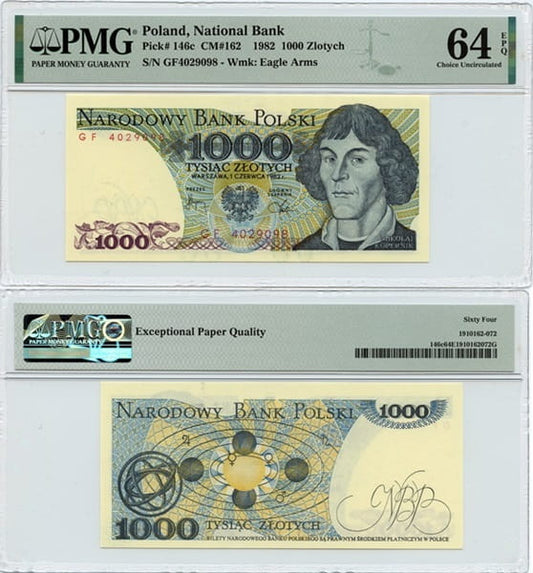 Banknot 1000 złotych 1982 PMG 64 EPQ