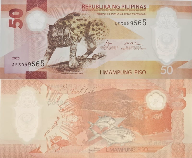 Filipiny banknot 50 pesos 2025 UNC