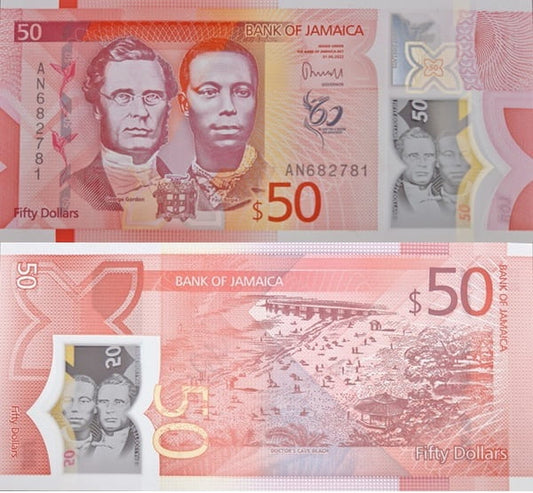 Jamajka banknot 50 dolarów 2020
