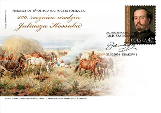 Koperta FDC 200 rocznica urodzin Juliusza Kossaka 2024