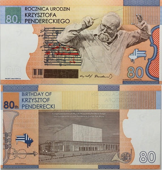 Krzysztof Penderecki PWPW 2013 r. banknot testowy
