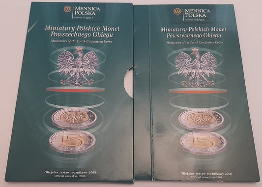 Zestaw miniatury polskich monet 2008