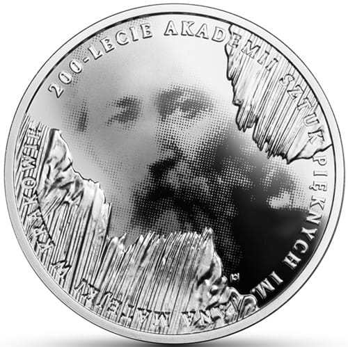 Moneta 10 zł 200-lecie Akademii Sztuk Pięknych im. J. Matejki 2019