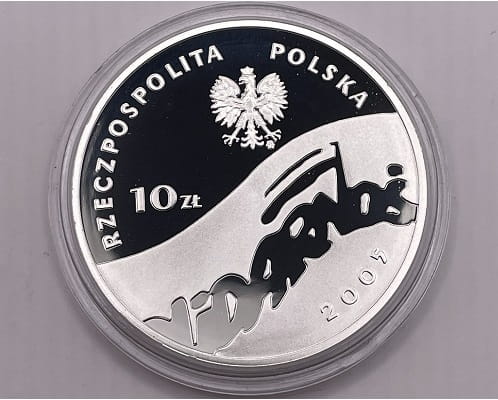 Moneta 10 zł 25 lat Solidarności 2005