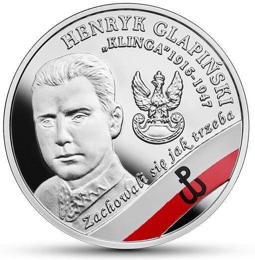 Moneta 10 zł Henryk Glapiński "Klinga" 2017 r.