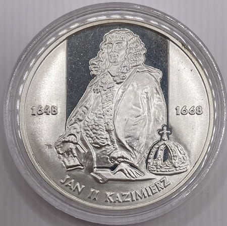 Moneta 10 zł Jan Kazimierz półpostać 2000 r.