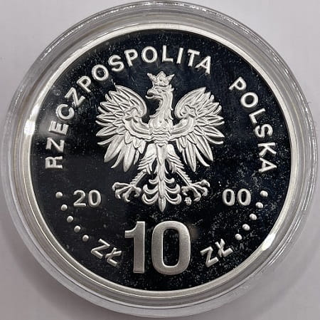 Moneta 10 zł Jan Kazimierz półpostać 2000 r.