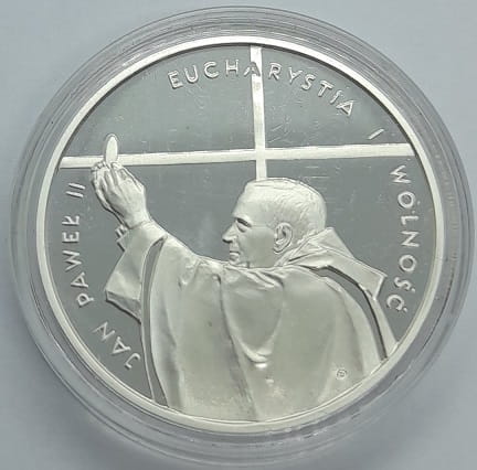 Moneta 10 zł Jan Paweł II kongres eucharystyczny 1997