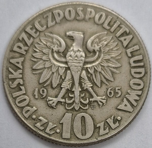 Moneta 10 zł Mikołaj Kopernik 1965 stan 3
