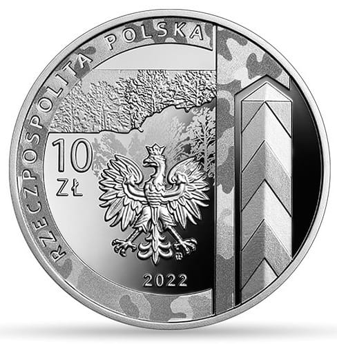Moneta 10 zł Ochrona polskiej granicy wschodniej 2022 r.