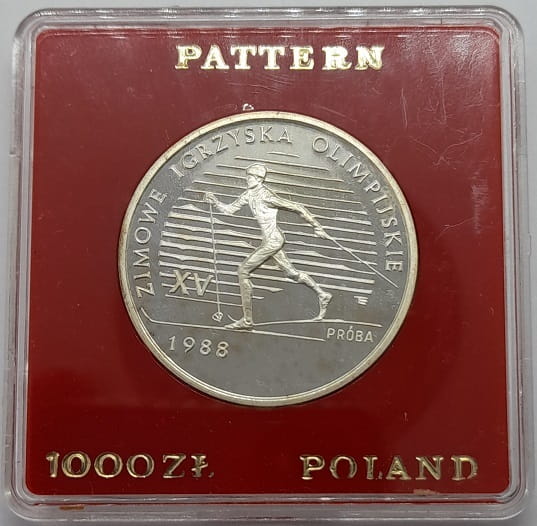 Moneta 1000 zł XV Zimowe Igrzyska Olimpijskie  PRÓBA 1988