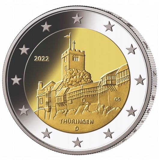 Moneta 2 euro 2022 Niemcy Turyngia