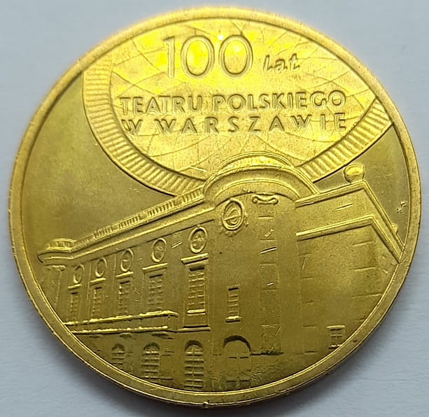 Moneta 2 zł 100 lat Teatru Polskiego w Warszawie 2013