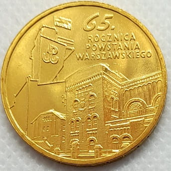 Moneta 2 zł 65 rocznica Powstania Warszawskiego 2009