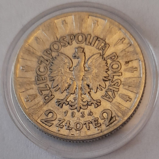 Moneta 2 złote 1934 r. Józef Piłsudski  stan 3