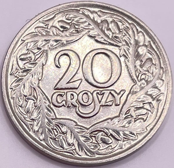 Moneta 20 groszy 1923 r. stan 1