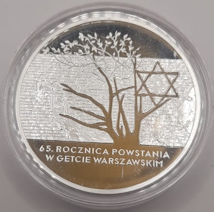Moneta 20 zł 65 rocznica powstania w Getcie Warszawskim 2008