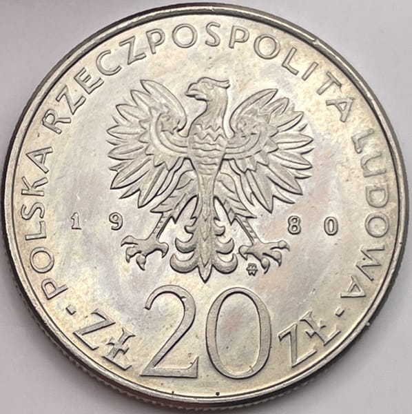 Moneta 20 zł Dar Pomorza 1980